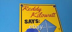 Vieille Reddy Kilowatt Porcelaine Duck 16 Electric Edison Service Station Sign