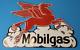Vintage 17 Mobilgas Station De Service D'essence De Porcelaine Plaque De Pompe Pegasus