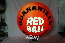 Vintage 1960 De L'atlantique Gasoil Station Service Rouge Ball Illuminez Signe Globe