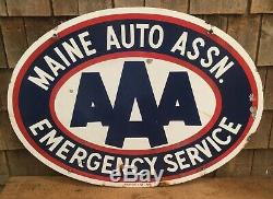 Vintage 2 Faces En Porcelaine Maine Service D'urgence Auto Station Aaa Connexion