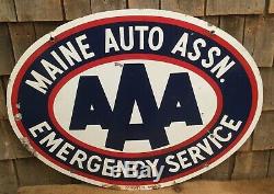 Vintage 2 Faces En Porcelaine Maine Service D'urgence Auto Station Aaa Connexion