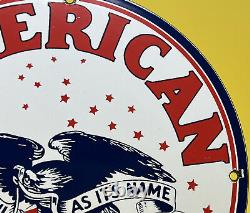 Vintage American Essence Porcelaine Signe Gas Station Motor Oil USA Service Eagl