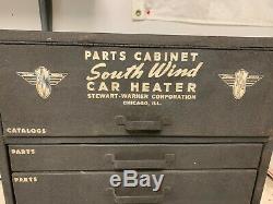 Vintage Antique Heater South Wind Pièces Métalliques Armoire À Outils Plateau Boîte D'origine