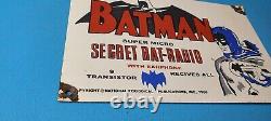 Vintage Batman Radio Porcelaine Comic Book Station De Service De Gaz Plaque De Pompe