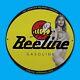 Vintage Beeline Essence 1968 Station-service Gasoil Panneau En Porcelaine Pour La Grotte De L'homme