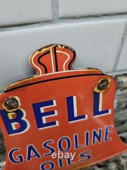 Vintage Bell Porcelaine Panneau Essence Station D'essence Gaz Service Garage Tracteur Ferme