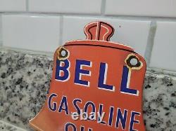 Vintage Bell Porcelaine Panneau Essence Station D'essence Gaz Service Garage Tracteur Ferme