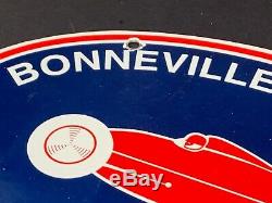 Vintage Bonneville Salt Flats Porcelaine Signe Gaz Pompe À Huile Plaque Station Service