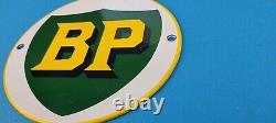 Vintage British Petroleum Porcelain Gas Motor Oil 6 Service Station Pump Sign