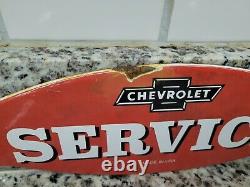Vintage Chevrolet Porcelaine Enseigne Station À Essence Porte Plaque De Service D'huile Garage Voiture