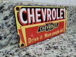 Vintage Chevrolet Porcelaine Signe D'occasion Concessionnaire De Voiture Camion Station D'essence Service