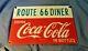 Vintage Coca Cola Porcelaine Route 66 Sign Service Station Beverage Gaz
