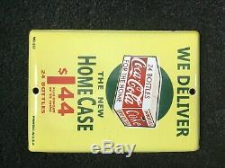 Vintage Coca Cola Porcelaine Soda Sign Oil Service Pop Station Plate Pompe