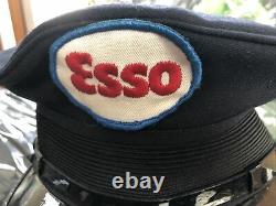 Vintage Collectionnable Esso Service D'huile Station D'essence Uniforme Chapeau Patch I