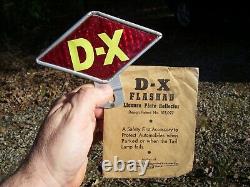 Vintage D-x Flashad Nos Plaque D’immatriculation Topper Auto Signe Gas Oil Station-service