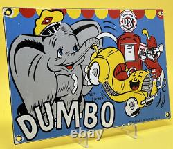 Vintage Diamond D-x Dumbo Porcelaine Enseigne Motor Oil Gas Station Service D'essence