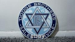 Vintage Dodge Brothers Porcelaine Plaque De La Station De Service Automobile De Gaz Rare Ad