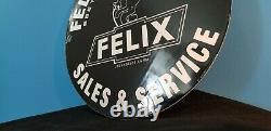 Vintage Felix Cat Chevrolet Porcelaine Bow-tie Gas Trucks Station D’accueil Signe