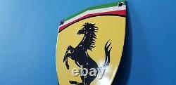 Vintage Ferrari Porcelaine Gaz Automobile Badge Shield Service Station Panneau De Porte