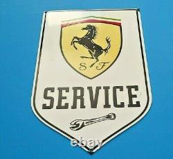 Vintage Ferrari Porcelaine Gaz Automobile Italienne Service Station Signalisation De Concessionnaire