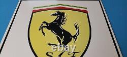 Vintage Ferrari Porcelaine Gaz Automobile Italienne Service Station Signalisation De Concessionnaire