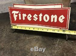 Vintage Firestone Bowtie Tire Display Holder Service Station Oil Gas Support Connexion