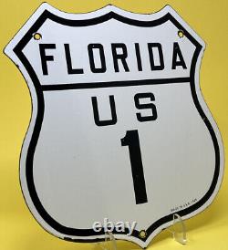 Vintage Florida Us 1 Porcelaine Signe Gas 1926 Service Station Route Autoroute 66
