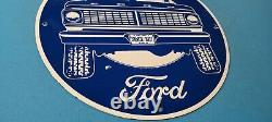 Vintage Ford Motor Co Porcelaine Gaz Automobile Camions Service Station Pompe Signe