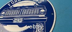 Vintage Ford Motor Co Porcelaine Gaz Automobile Camions Service Station Pompe Signe