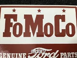 Vintage Ford Motors Porcelaine Signe Gasoil Station Service Pompe Plaque Fomoco