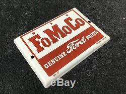 Vintage Ford Motors Porcelaine Signe Gasoil Station Service Pompe Plaque Fomoco