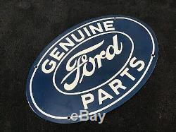 Vintage Ford Porcelain Signe Gaz Pompe À Huile Plaque Station Service Rare Concessionnaire Automobile