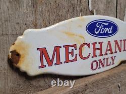 Vintage Ford Porcelaine Enseigne Station D'essence Plaque De Porte Réparation De Service D'huile