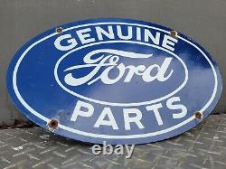 Vintage Ford Porcelaine Enseigne Véritable Auto Parts Dealer Gas Station Oil Service