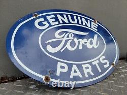 Vintage Ford Porcelaine Enseigne Véritable Auto Parts Dealer Gas Station Oil Service