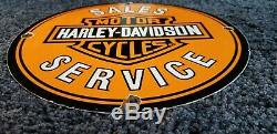 Vintage Harley Davidson Gas Service En Porcelaine Station De Pompage Connexion Plate