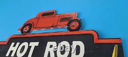 Vintage Hot Rod Shop Automobile Porcelaine Station De Service D'essence Ancien Panneau De Pompe De Voiture