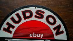 Vintage Hudson Regular Porcelaine Signe Gaz Huile Moteur De La Pompe Plate Service Station