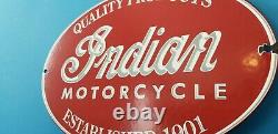 Vintage Indian Motorcycle Porcelaine Gas Service Station Chef Dealer Store Sign