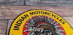Vintage Indian Motorcycle Porcelaine Service Station Essence American Bike Sign