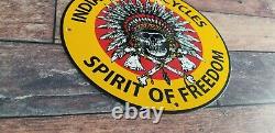 Vintage Indian Motorcycle Porcelaine Service Station Essence American Bike Sign