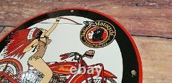 Vintage Indian Motorcycle Porcelaine Service Station Gas American Bike Sign