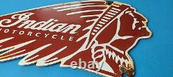 Vintage Indian Motorcycles Porcelaine Gaz Biker Chef Service Station Pump Sign
