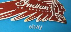 Vintage Indian Motorcycles Porcelaine Gaz Biker Chef Service Station Pump Sign