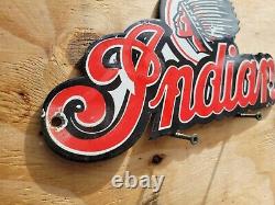 Vintage Indian Motorcycles Porcelaine Sign Station Essence Vente De Pétrole Service Dealer