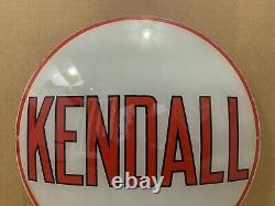 Vintage Kendall Pompe À Gaz Globe Lumière Verre Service Lentille Garage Station Sign