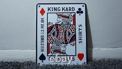Vintage King Kard Porcelaine Signe Gaz Station De Service Automobile Plaque De Pompe Huile Rare
