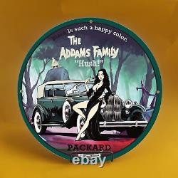 Vintage La Famille Addams Station De Service D'essence De Porcelaine Plaque De Pompe Automatique