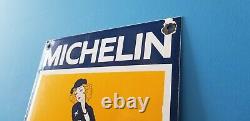 Vintage Michelin Tires Bibendum Porcelaine Gas Pin Up Girl Service Station Signe