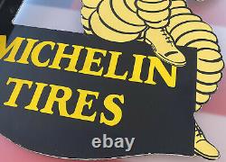 Vintage Michelin Tires Porcelaine Signe Bibendum Gas Service Station Motor Oil